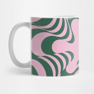 Abstract Groovy Retro Liquid Swirl Pink Green Pattern Mug